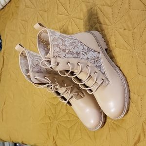 Cute tan lace combat boots